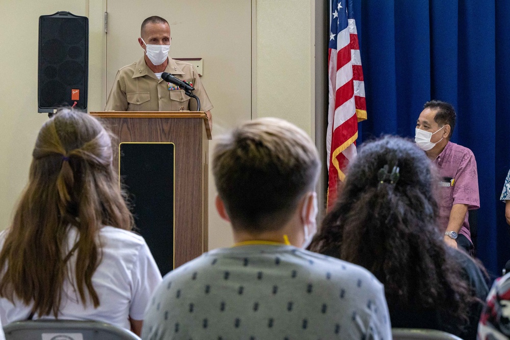 Ministry of Foreign Affairs, Department of Defense Education Activity, and US Marine Corps representatives promote a Youth Exchange Program