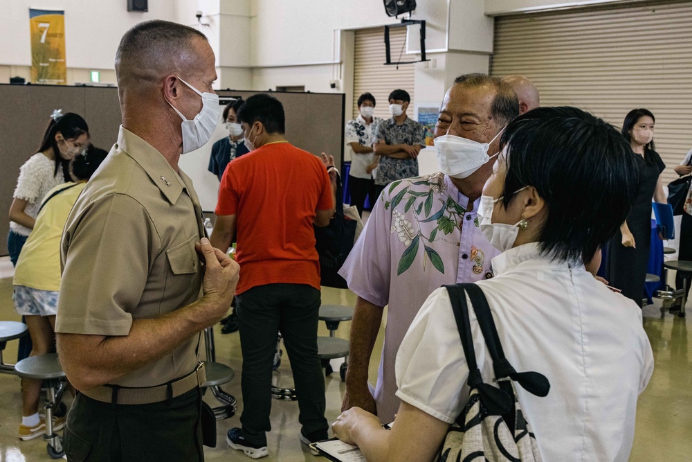 Ministry of Foreign Affairs, Department of Defense Education Activity, and US Marine Corps representatives promote a Youth Exchange Program