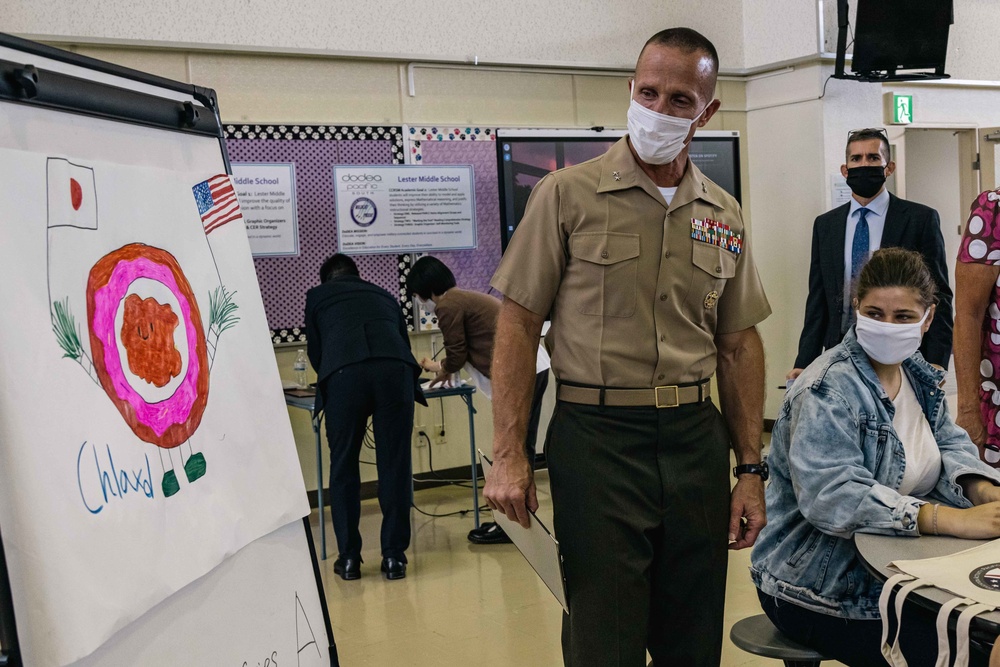 Ministry of Foreign Affairs, Department of Defense Education Activity, and US Marine Corps representatives promote a Youth Exchange Program