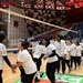 U.S. Airmen, Soldiers, and Kuwait volleyball teams compete in exhibition games for International Day of Peace