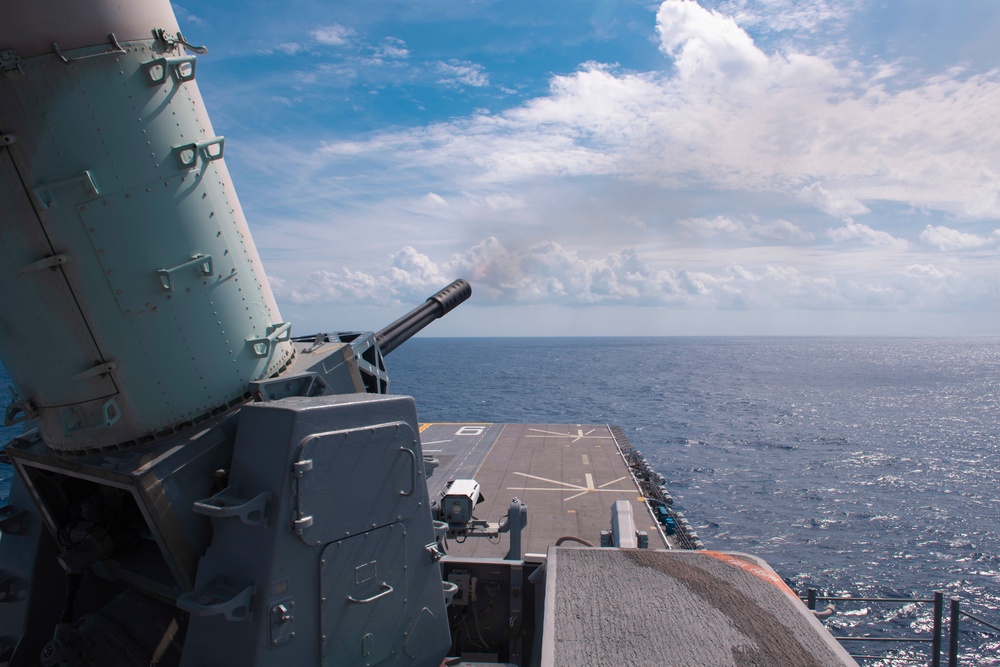 USS America (LHA 6) Test Fires Close-In Weapon System