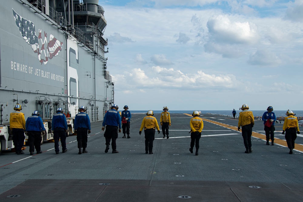 USS America (LHA 6) Conducts Flight Operations with Helicopter Sea Combat (HSC) Squadron 25