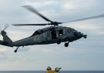 USS America (LHA 6) Conducts Flight Operations with Helicopter Sea Combat (HSC) Squadron 25