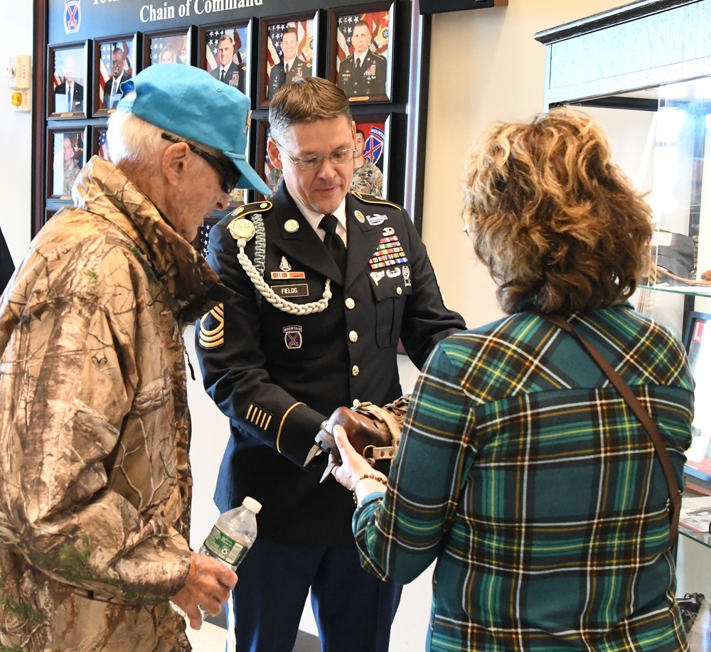 World War II veteran Hilton LaBow shares inspiring words to Basic Leader Course graduates at Fort Drum
