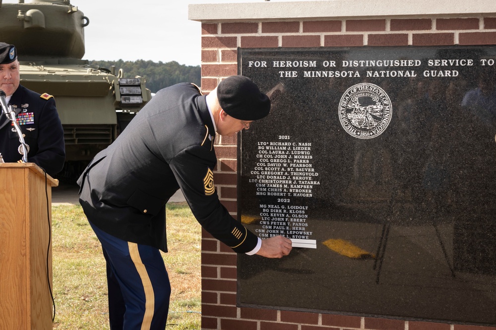 Minnesota National Guard’s Court of Honor induction program memorializes ten at Camp Ripley