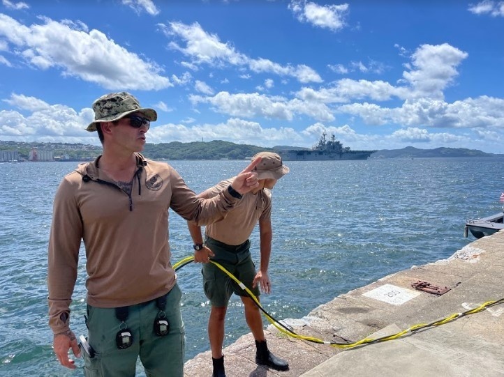 UCT 2 Repairs at Akasaki Wharf U.S. Navy Fuel Station Akasaki in Sasebo, Japan