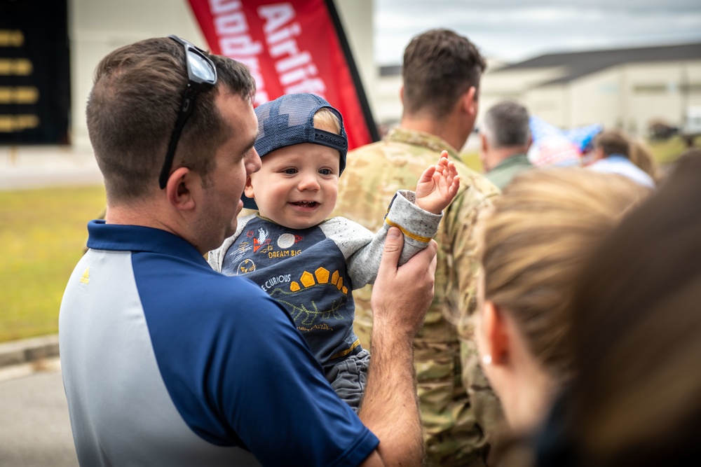 There’s no place like home: family, friends, and coworkers welcome Airmen from deployment