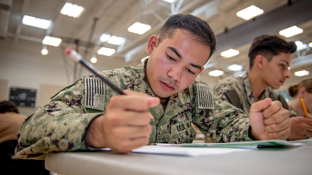 Sailor Takes Navy Wide Advancement Exam