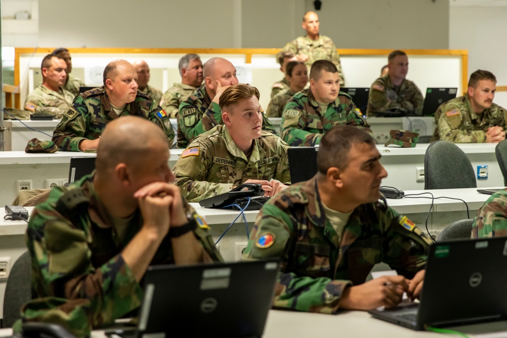 Task Force Nighthawk and coalition force leaders meet in preparation for exercise start