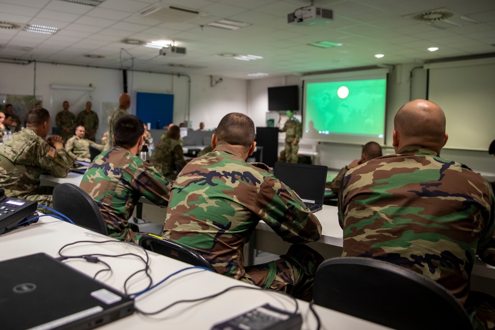 Task Force Nighthawk and coalition force leaders meet in preparation for exercise start