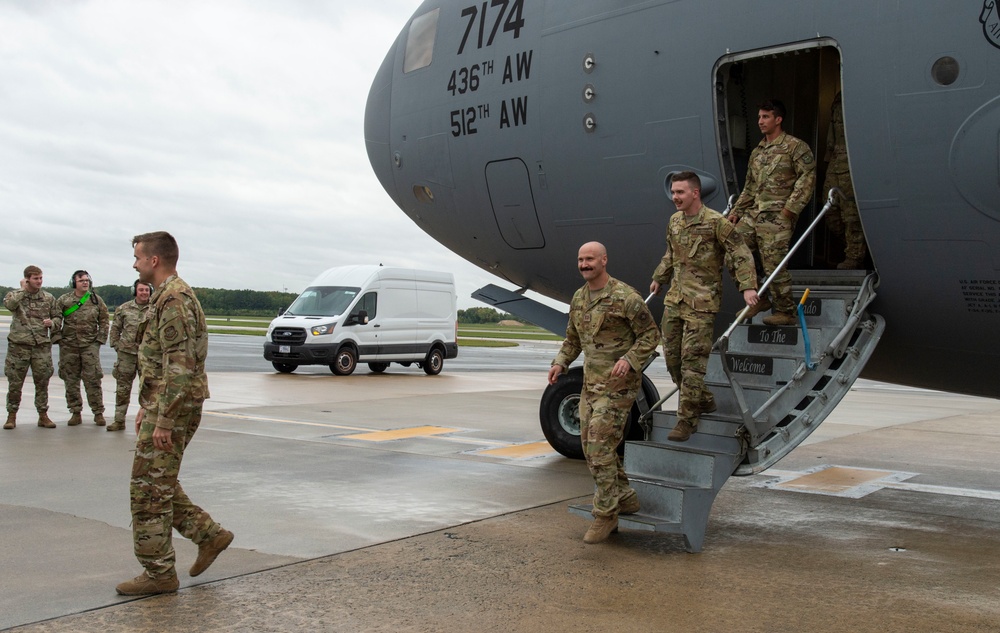 Deployed Team Dover Airmen welcomed home