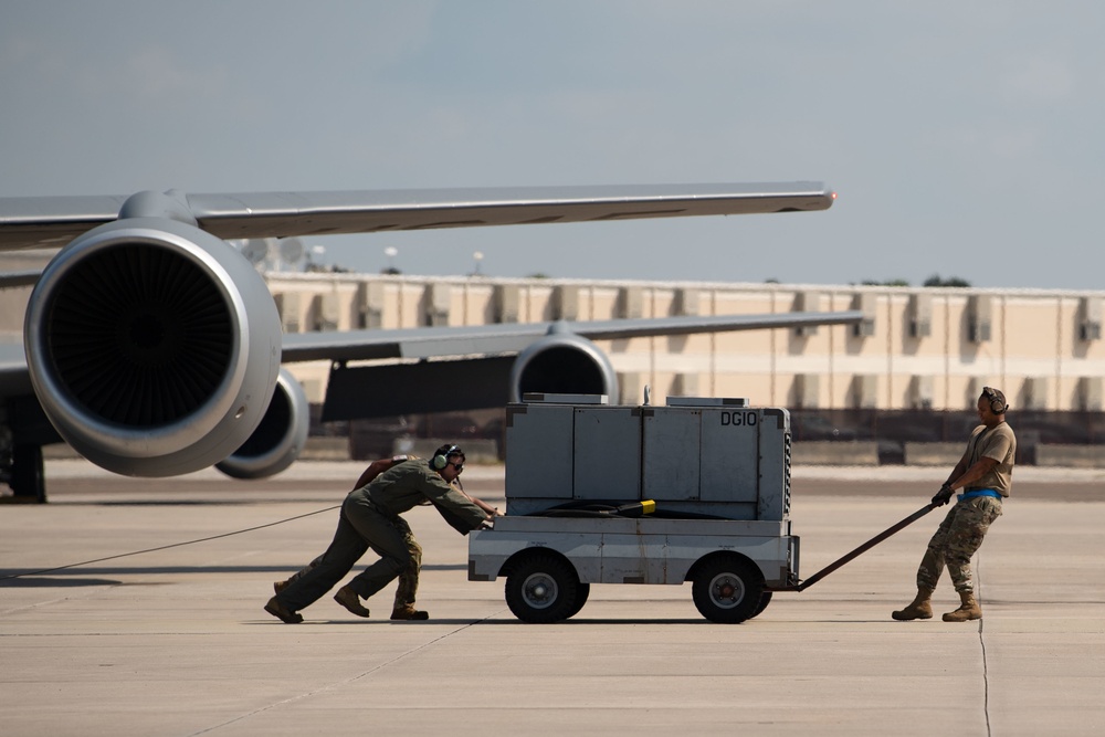 KC-135 conducts aerial refueling mission out of MacDill AFB