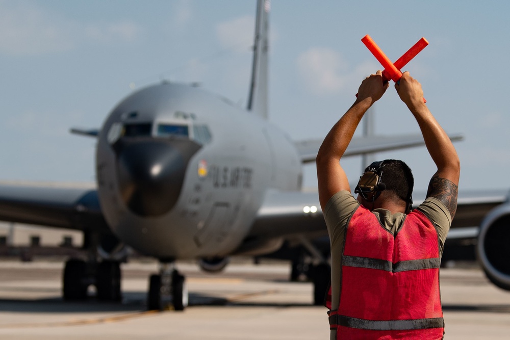 KC-135 conducts aerial refueling mission out of MacDill AFB