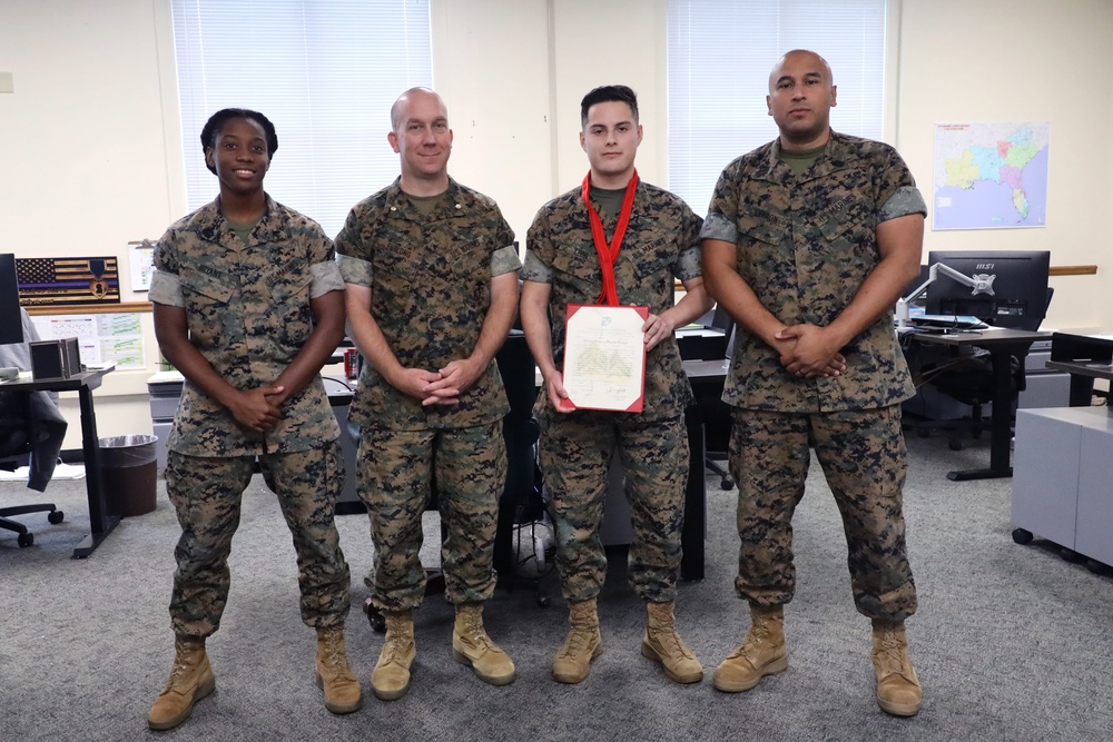 6th Marine Corps District Cpl. Yair Leon Promotion