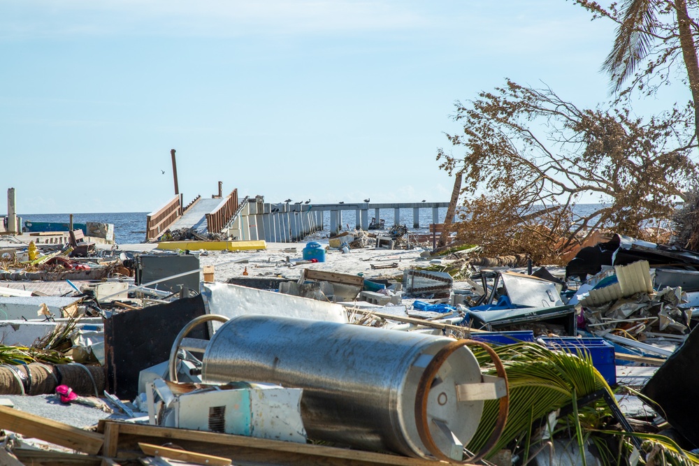 Hurricane Ian debris on Fort Myers Beach