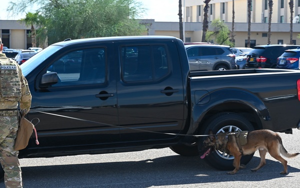 56th SFS Airman and his K-9 partner