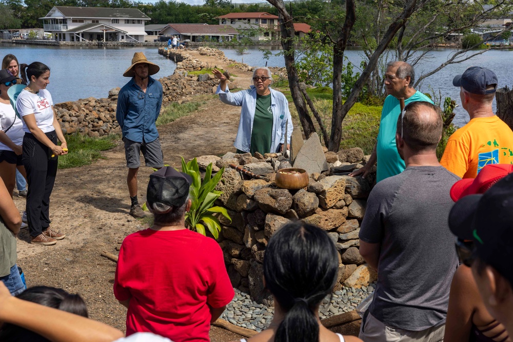 Sailors, Community Volunteer at Historic Hawaiian Fishpond