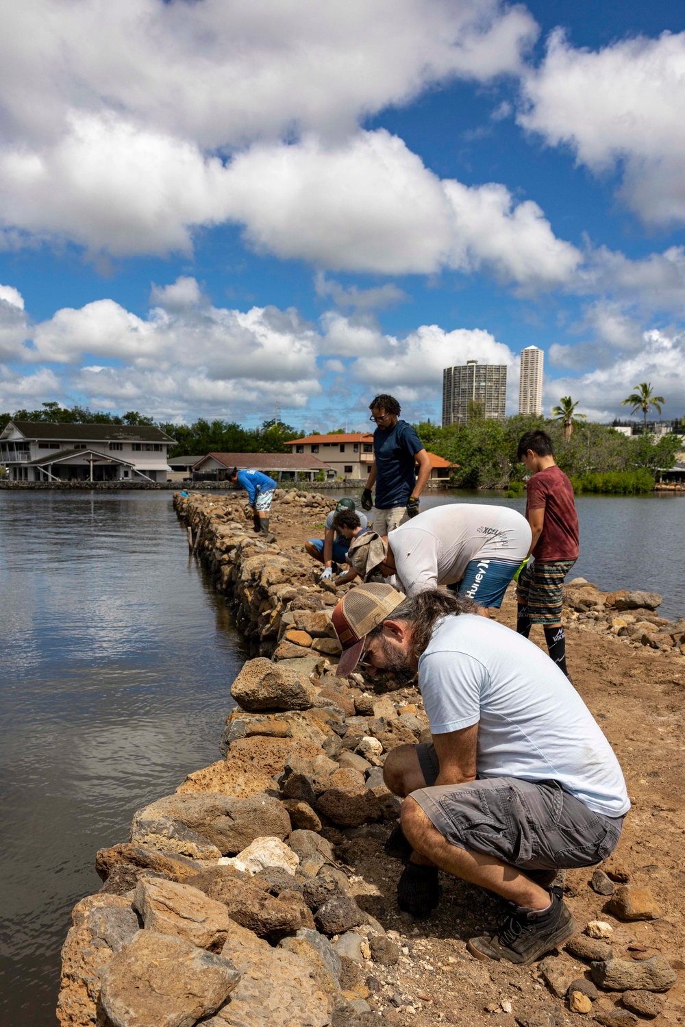 Sailors, Community Volunteer at Historic Hawaiian Fishpond