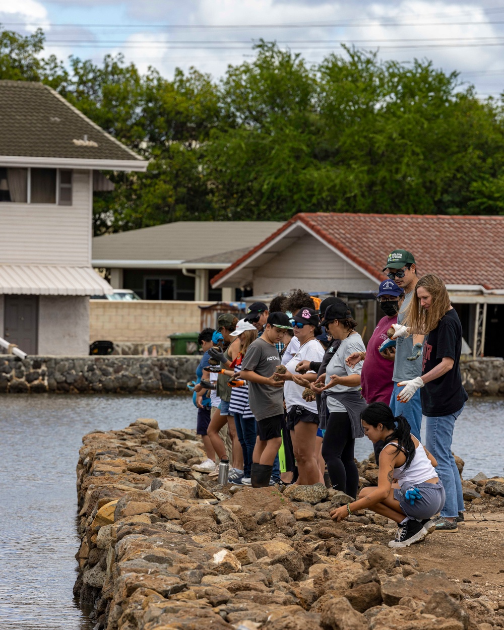 Sailors, Community Volunteer at Historic Hawaiian Fishpond