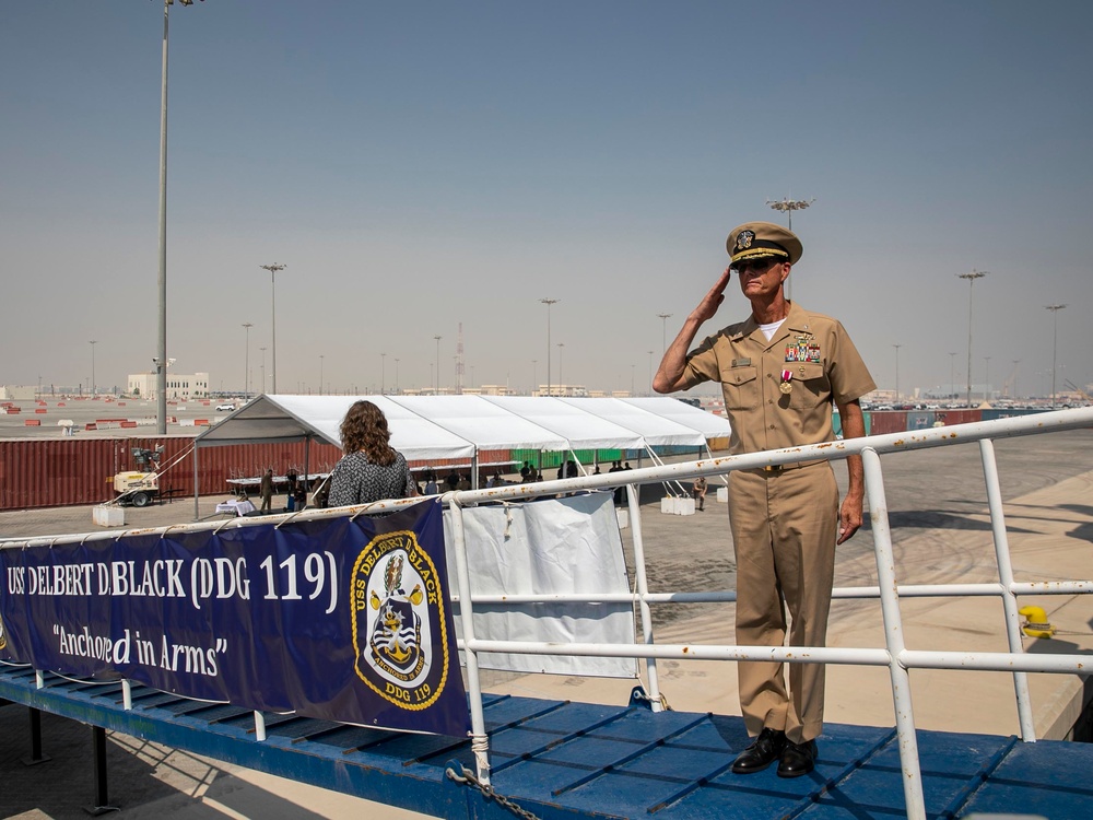 Delbert D. Black Holds Change of Command in Qatar