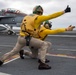 Sailors Prepare to Launch An F/A-18F Super Hornet