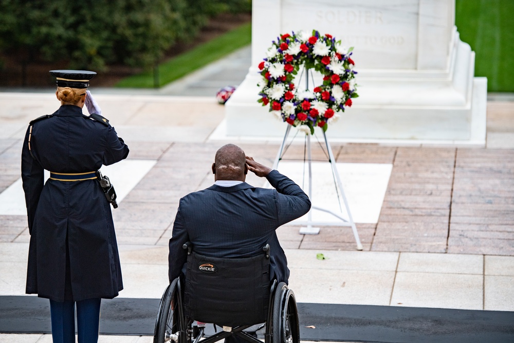 U.S. Army Col. (ret.) Gregory Gadson Visits Arlington National Cemetery During the National Disability Employment Awareness Month