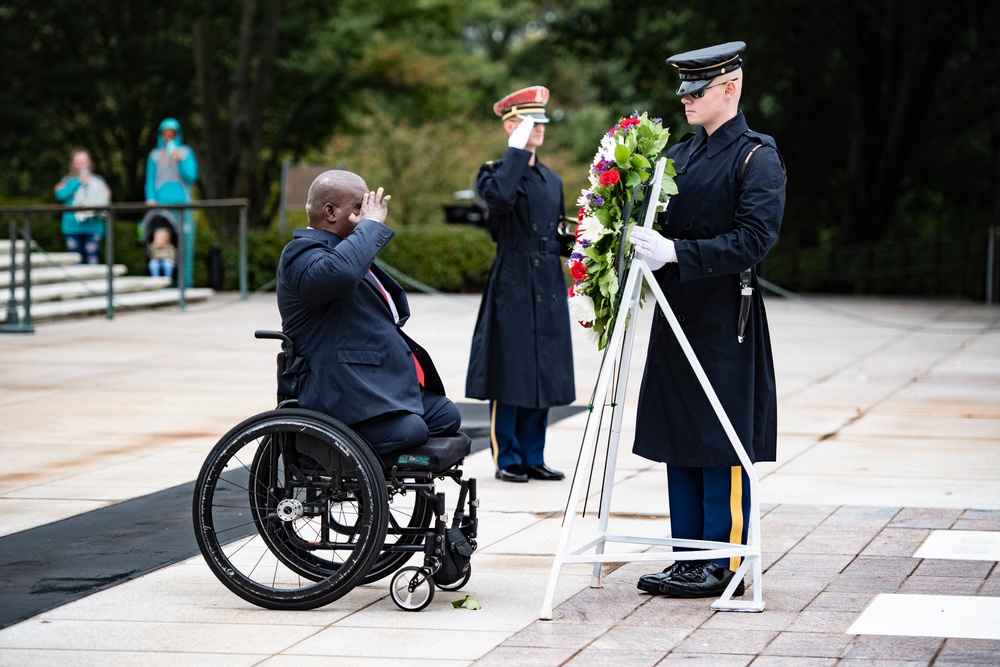 U.S. Army Col. (ret.) Gregory Gadson Visits Arlington National Cemetery During the National Disability Employment Awareness Month