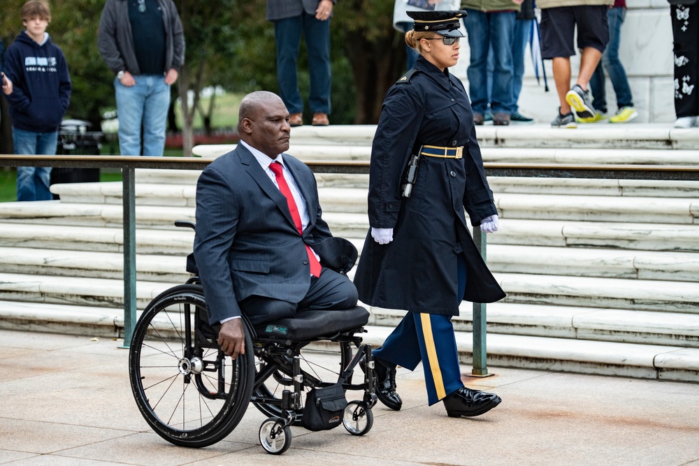 U.S. Army Col. (ret.) Gregory Gadson Visits Arlington National Cemetery During the National Disability Employment Awareness Month