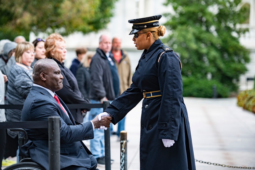 U.S. Army Col. (ret.) Gregory Gadson Visits Arlington National Cemetery During the National Disability Employment Awareness Month