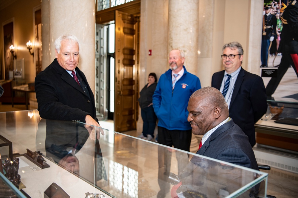 U.S. Army Col. (ret.) Gregory Gadson Visits Arlington National Cemetery During the National Disability Employment Awareness Month