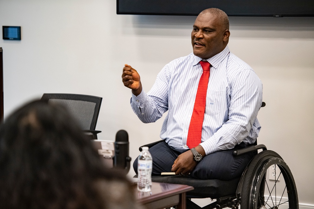 U.S. Army Col. (ret.) Gregory Gadson Visits Arlington National Cemetery During the National Disability Employment Awareness Month