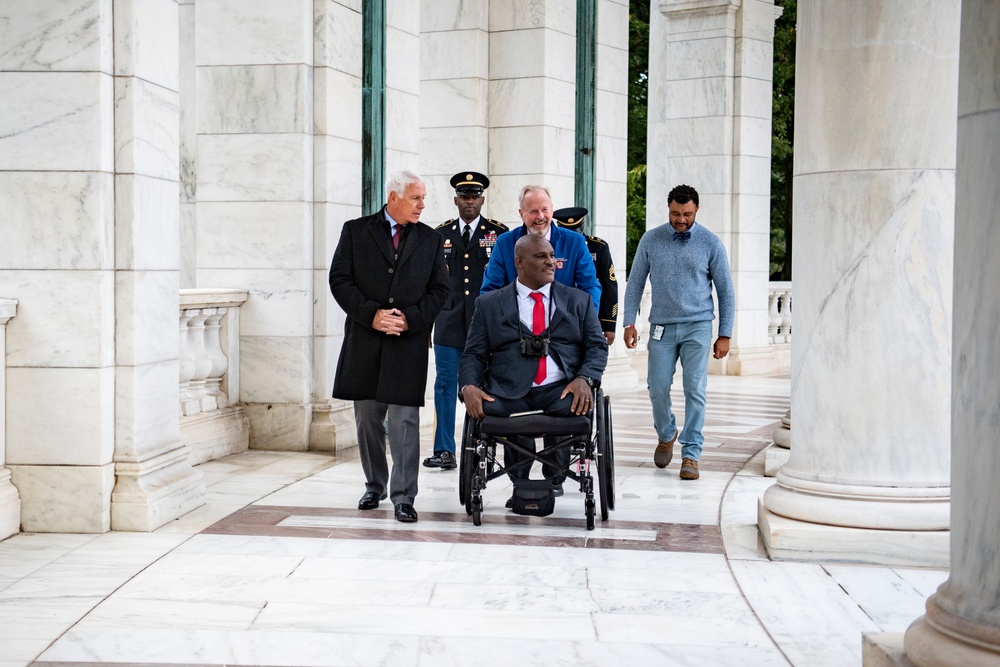 U.S. Army Col. (ret.) Gregory Gadson Visits Arlington National Cemetery During the National Disability Employment Awareness Month