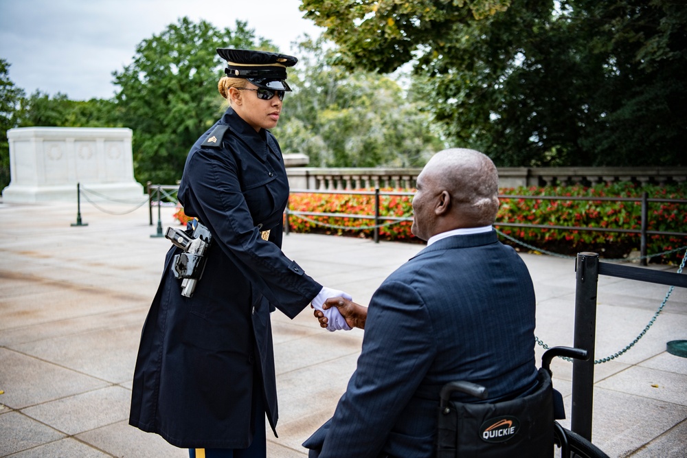 U.S. Army Col. (ret.) Gregory Gadson Visits Arlington National Cemetery During the National Disability Employment Awareness Month