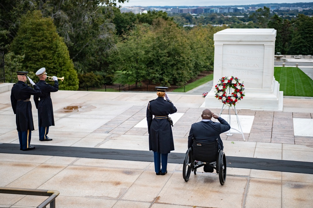 U.S. Army Col. (ret.) Gregory Gadson Visits Arlington National Cemetery During the National Disability Employment Awareness Month