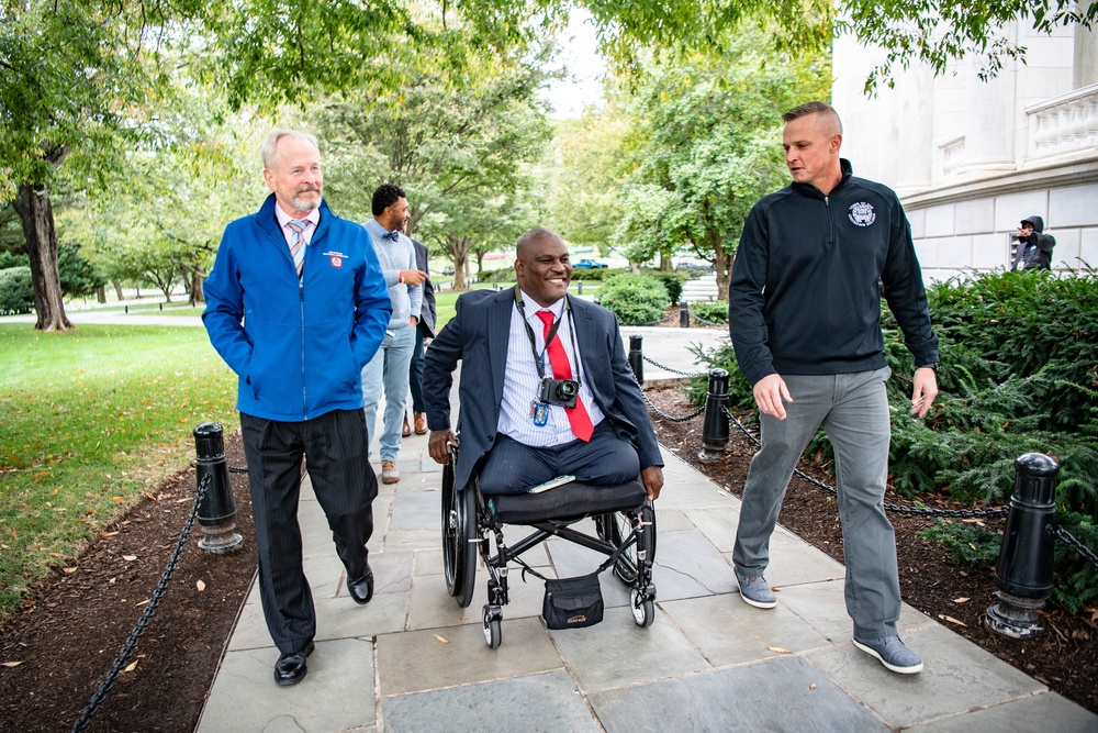 U.S. Army Col. (ret.) Gregory Gadson Visits Arlington National Cemetery During the National Disability Employment Awareness Month