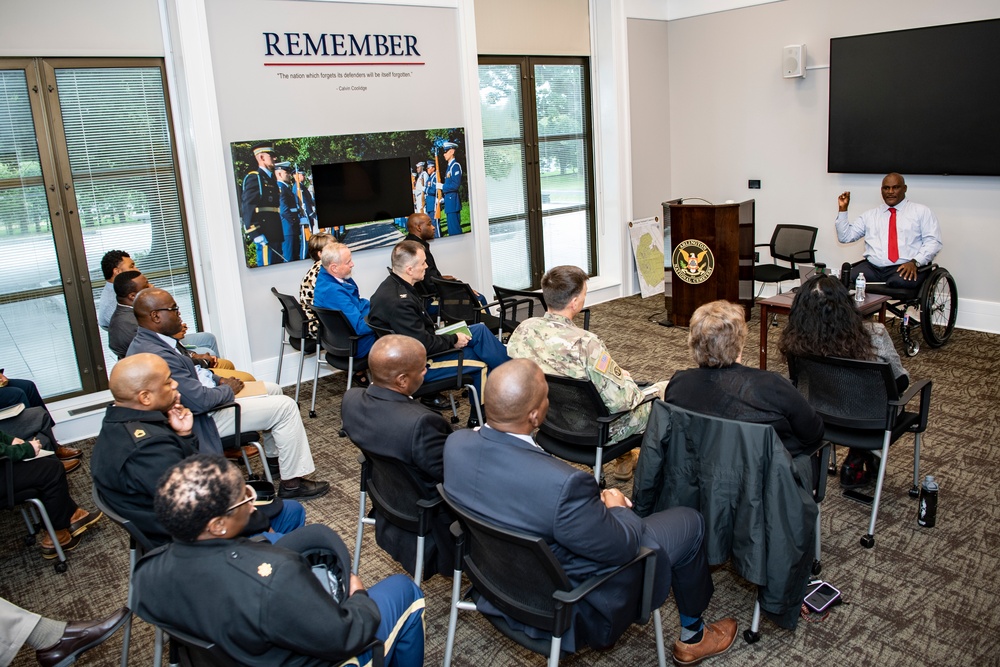 U.S. Army Col. (ret.) Gregory Gadson Visits Arlington National Cemetery During the National Disability Employment Awareness Month