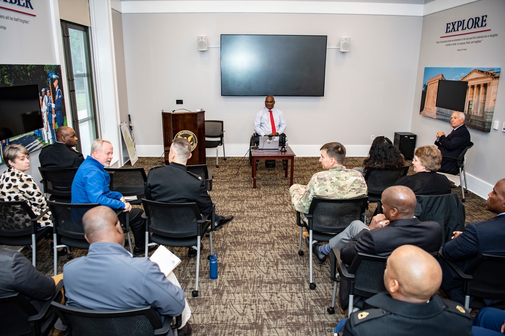 U.S. Army Col. (ret.) Gregory Gadson Visits Arlington National Cemetery During the National Disability Employment Awareness Month