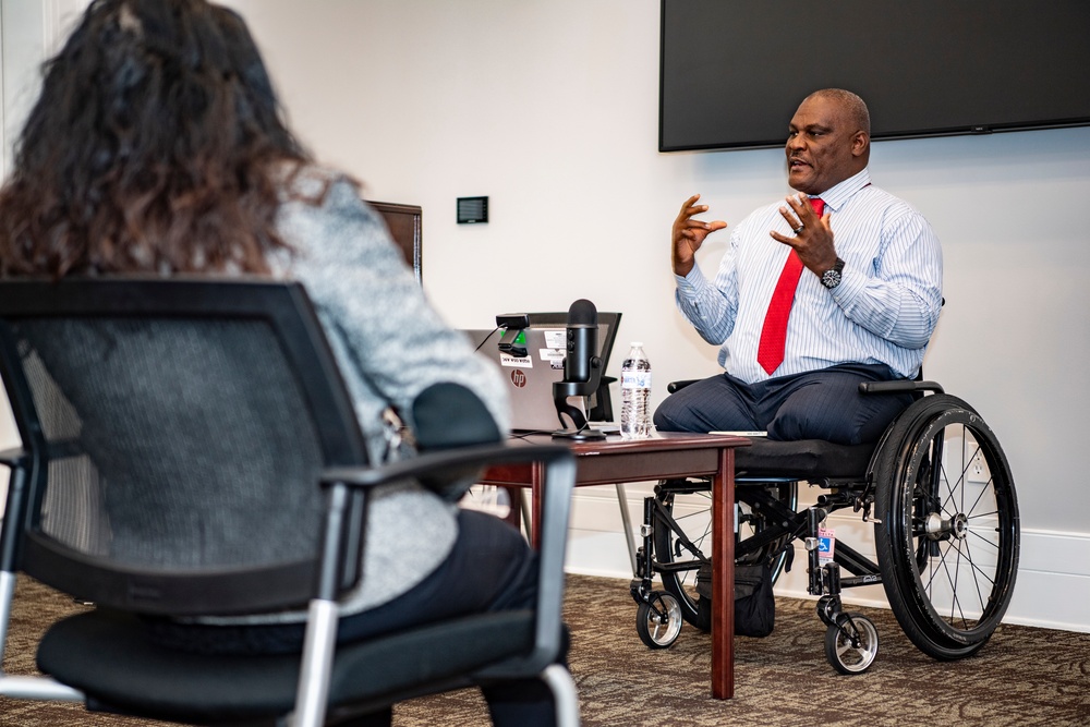 U.S. Army Col. (ret.) Gregory Gadson Visits Arlington National Cemetery During the National Disability Employment Awareness Month