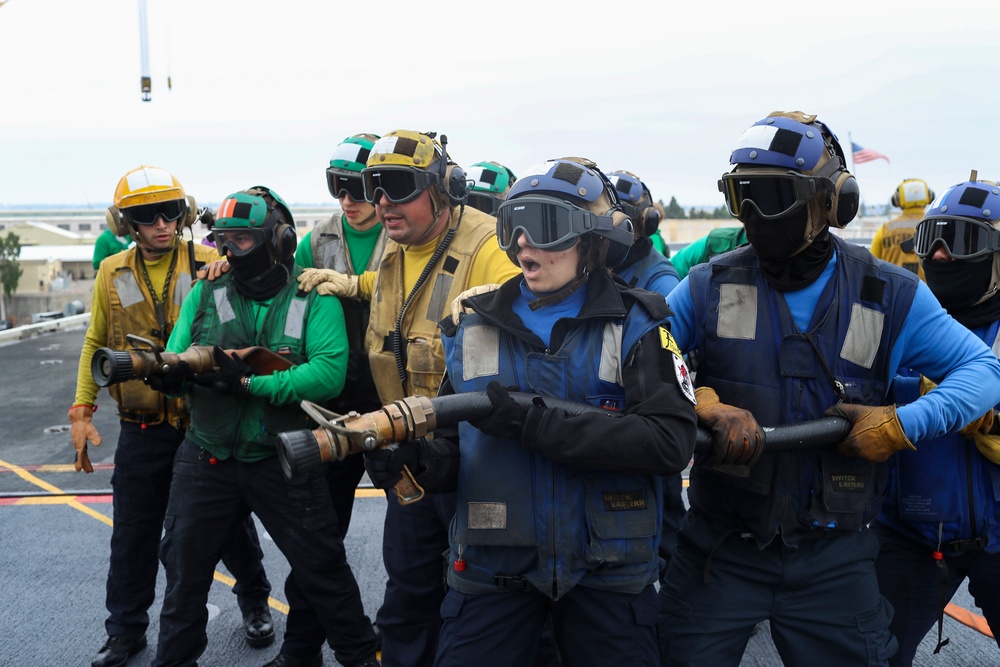 Abraham Lincoln Sailors conduct a mass casualty drill