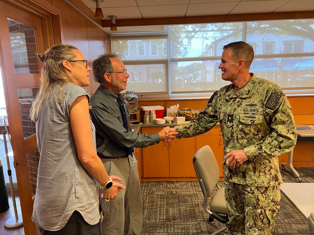 Admiral Piret Visits Woods Hole Oceanographic Institution