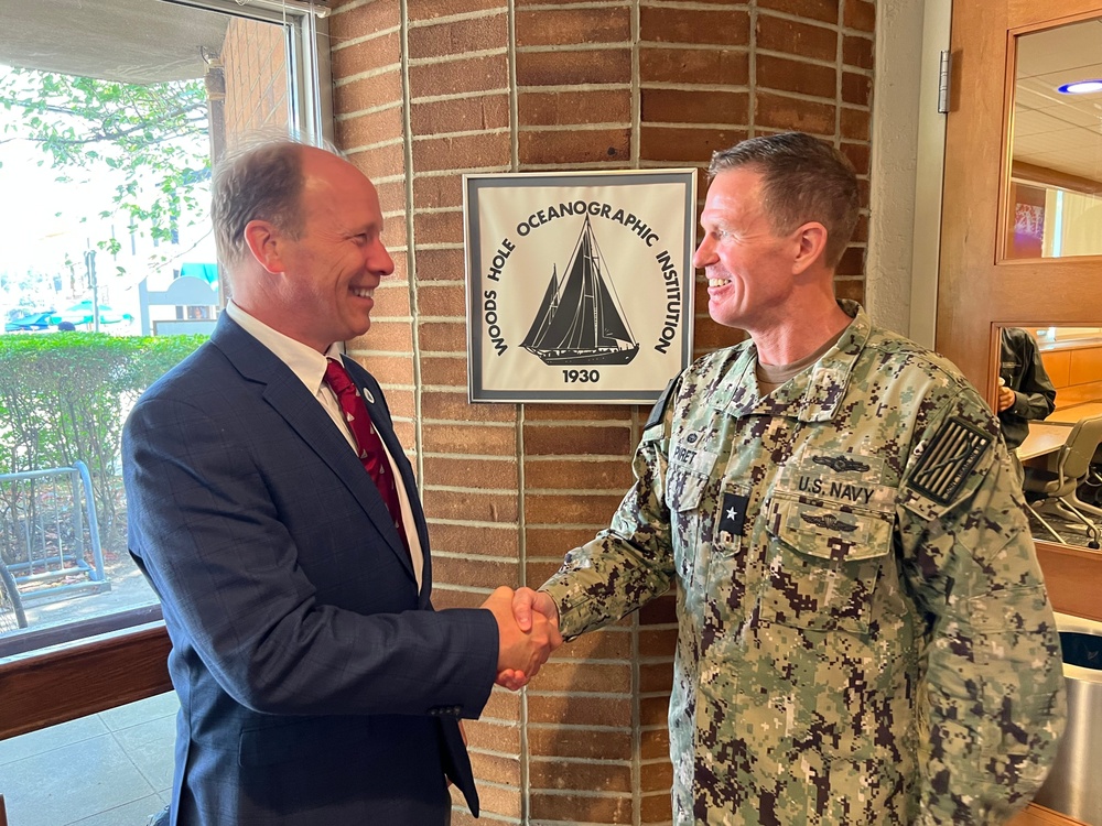 Admiral Piret Visits Woods Hole Oceanographic Institution