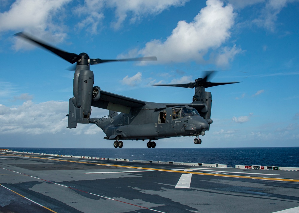 USS America (LHA 6) Conducts Flight Operations with Air Force 21st Special Operations Squadron