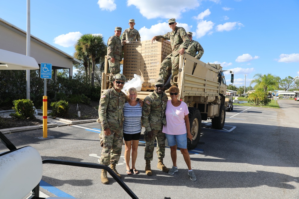 Guard Helping Community with Supplies after Hurricane Ian