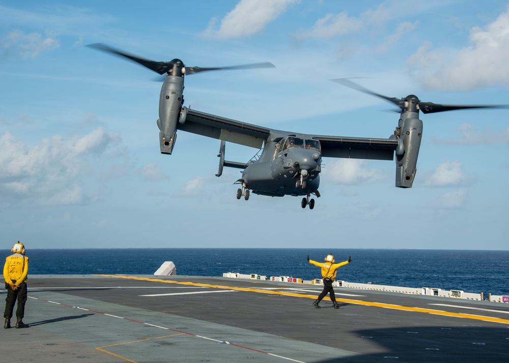 USS America (LHA 6) Conducts Flight Operations with Air Force 21st Special Operations Squadron