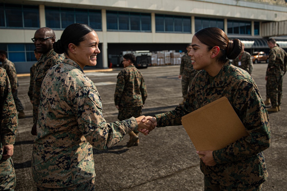 Combat Logistics Regiment 3 Marines conduct promotion ceremonies during Exercise KAMANDAG 6