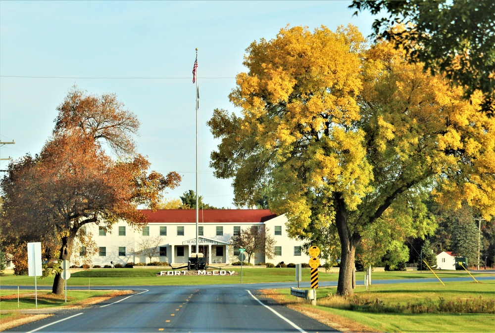 Fall Colors and the American Flag at Fort McCoy