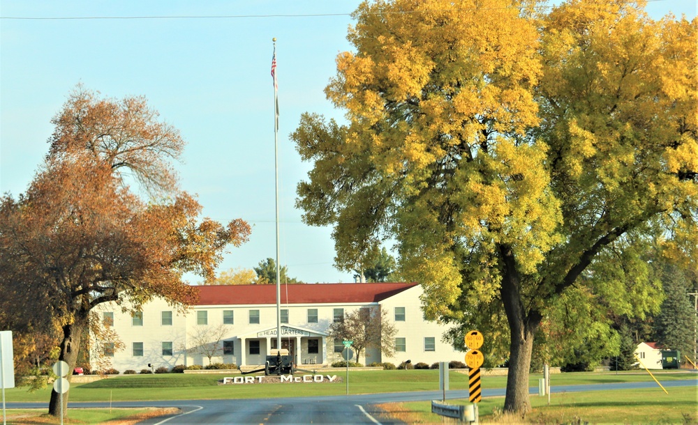 Fall Colors and the American Flag at Fort McCoy