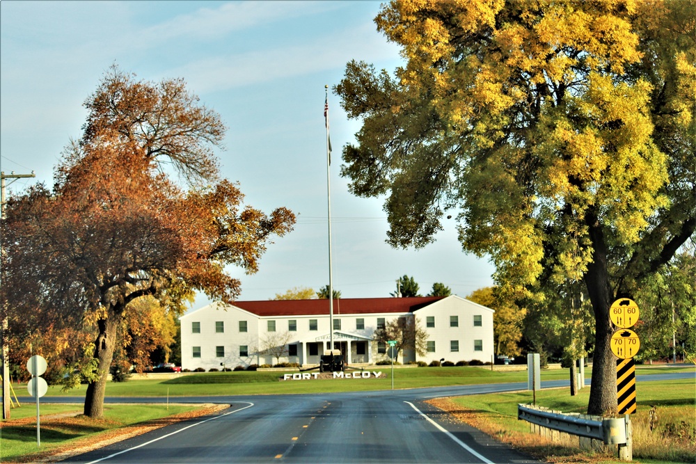 Fall Colors and the American Flag at Fort McCoy