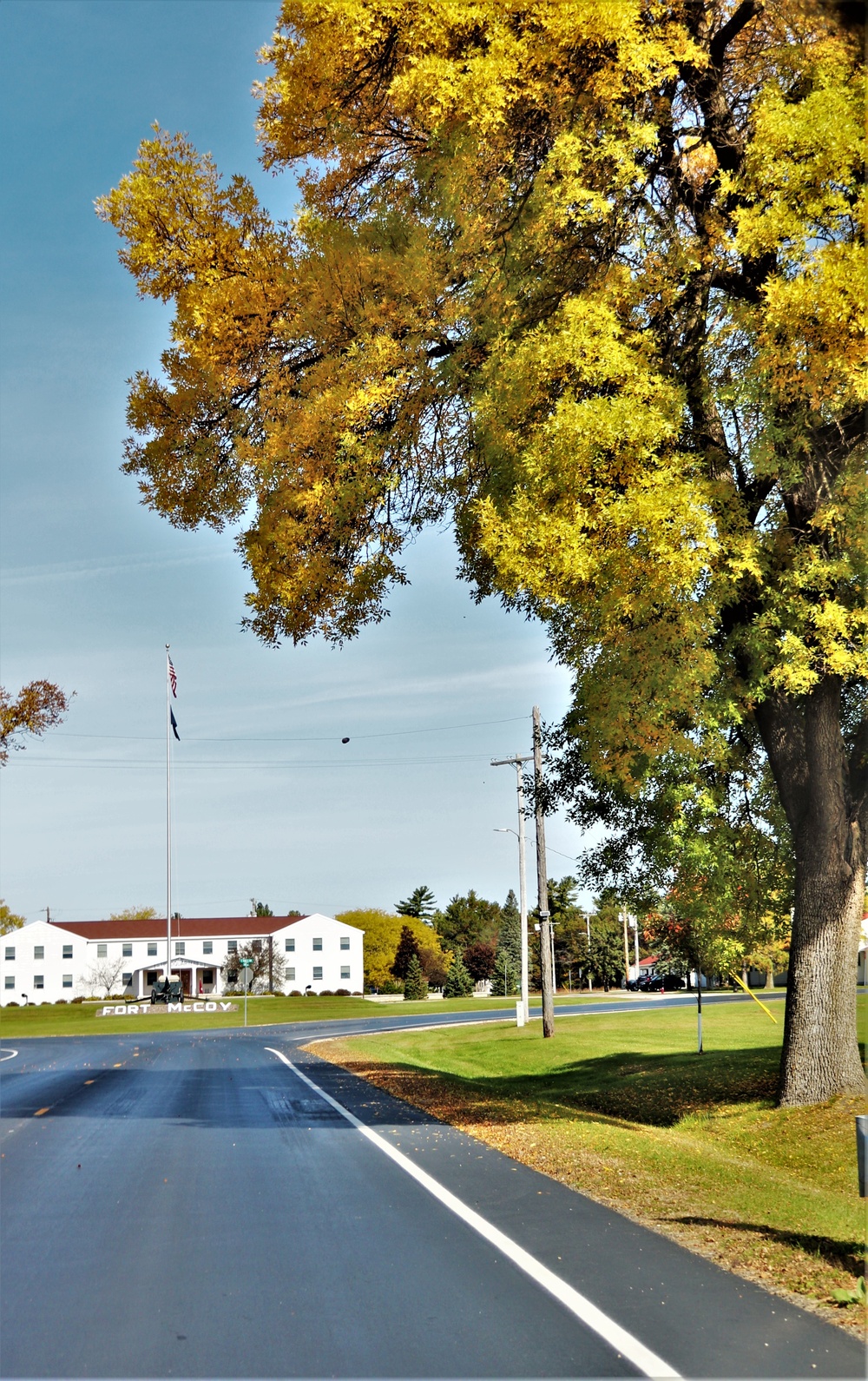 Fall Colors and the American Flag at Fort McCoy