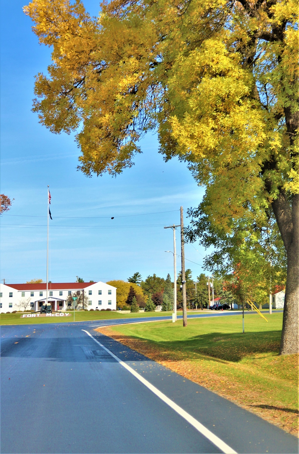 Fall Colors and the American Flag at Fort McCoy